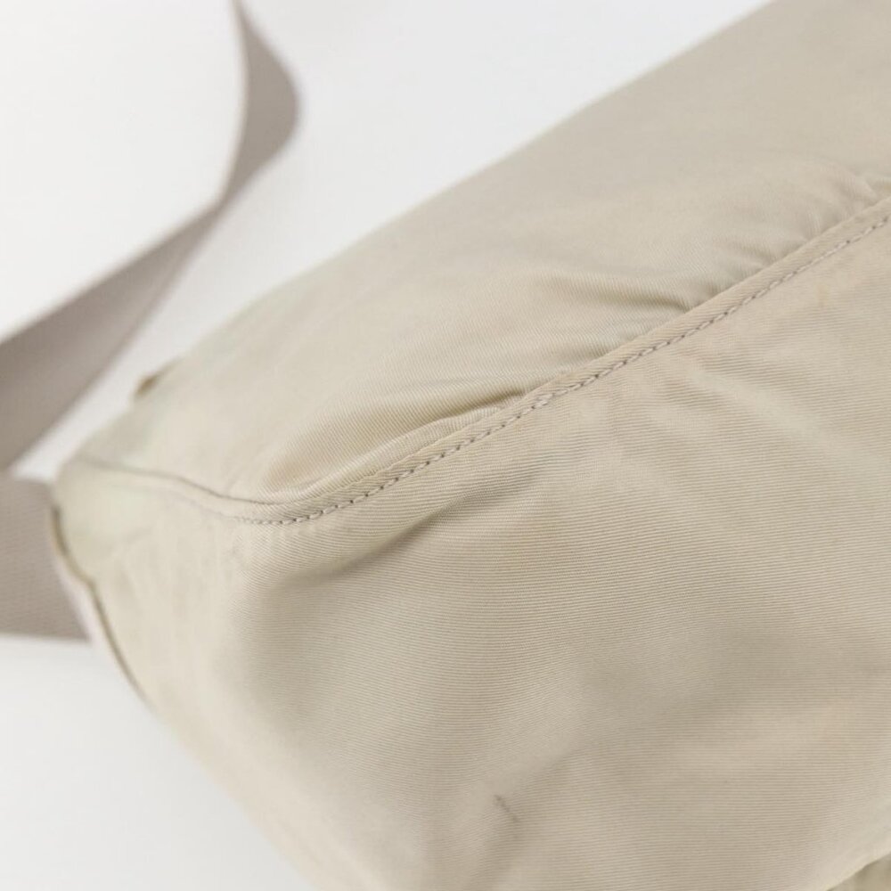 Authentic PRADA Shoulder Bag Nylon Beige Silver - Picture 5 of 16